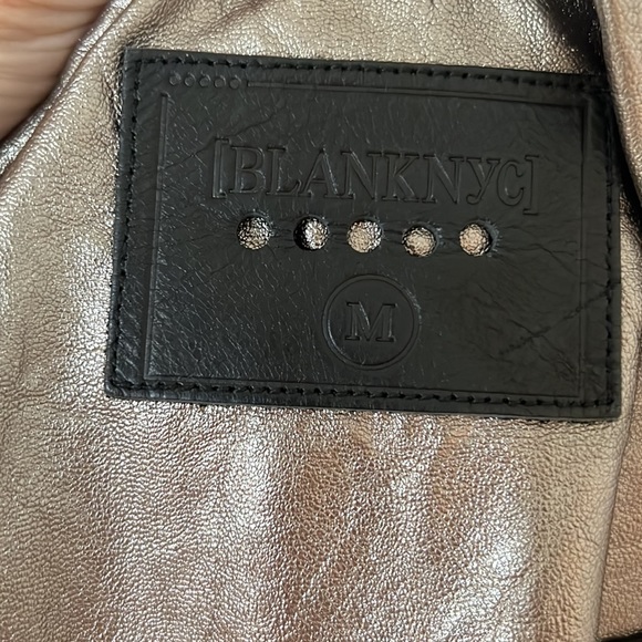 Blanc NYC Faux leather pewter Moto jacket - Picture 5 of 6